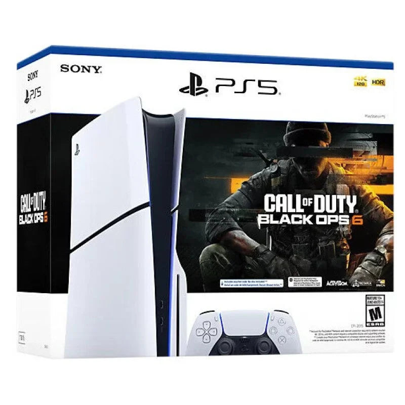 Consola - Sony PS5 Slim Standard, 1 TB SSD, 4K, 1 mando, Chasis D, Blanco + Código de descarga de juego Call Of Duty: Black Ops 6