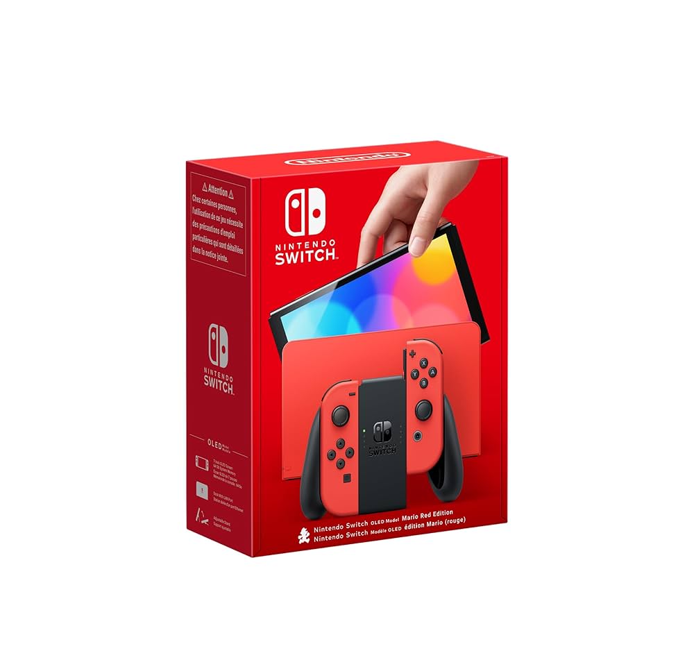Nintendo Switch - NINTENDO Nintendo Switch OLED Rojo (Edición Mario), 64 GB, Rojo (Mario)