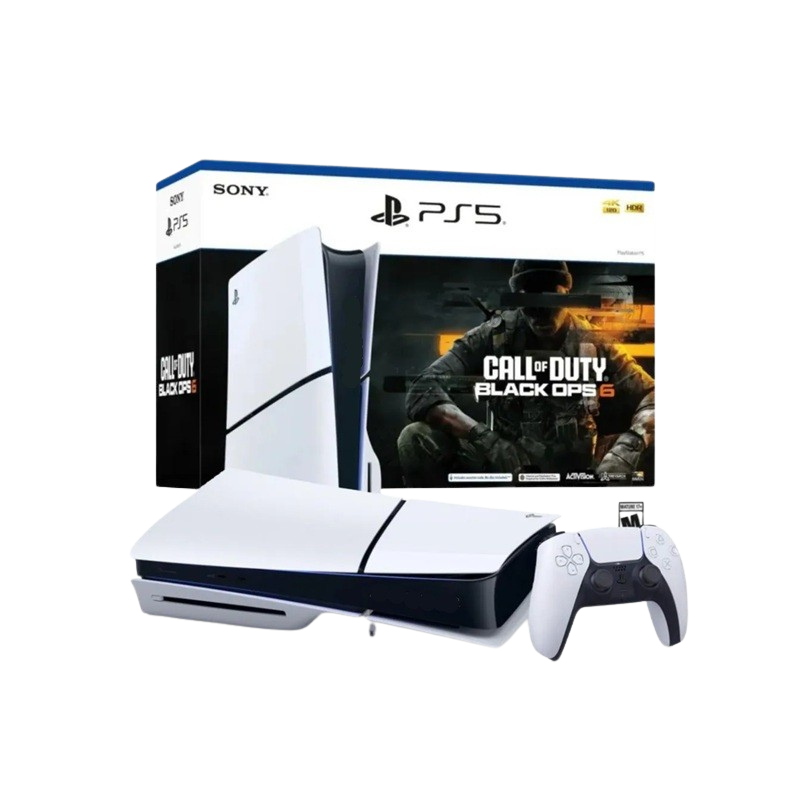 Consola - Sony PS5 Slim Standard, 1 TB SSD, 4K, 1 mando, Chasis D, Blanco + Código de descarga de juego Call Of Duty: Black Ops 6