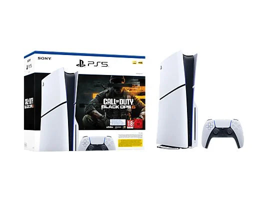 Consola - Sony PS5 Slim Standard, 1 TB SSD, 4K, 1 mando, Chasis D, Blanco + Código de descarga de juego Call Of Duty: Black Ops 6